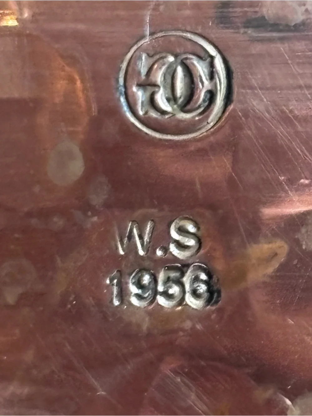Williams Sonoma Hammered Copper Bread Box Handcrafted Turkey W.S. 1956 Large